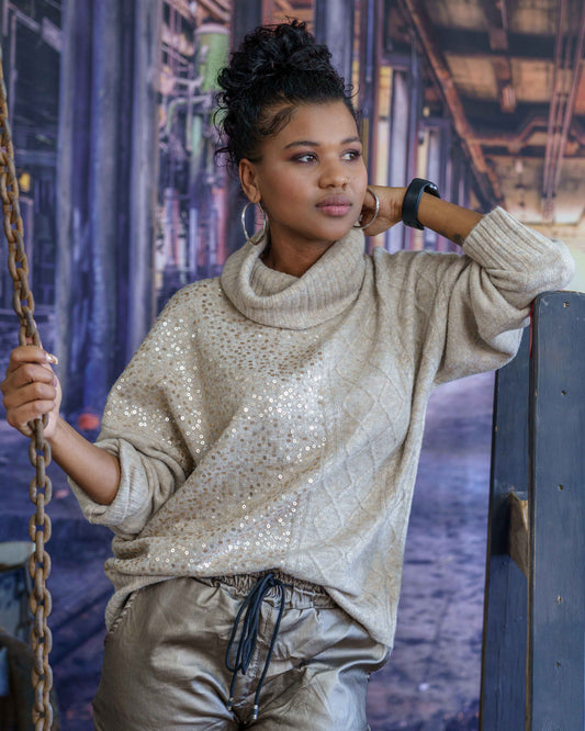 Stitch & Shimmer Knit | Cream