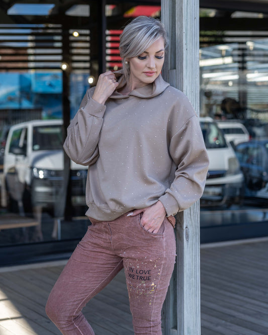 Stud & Steady Hoodie | Taupe