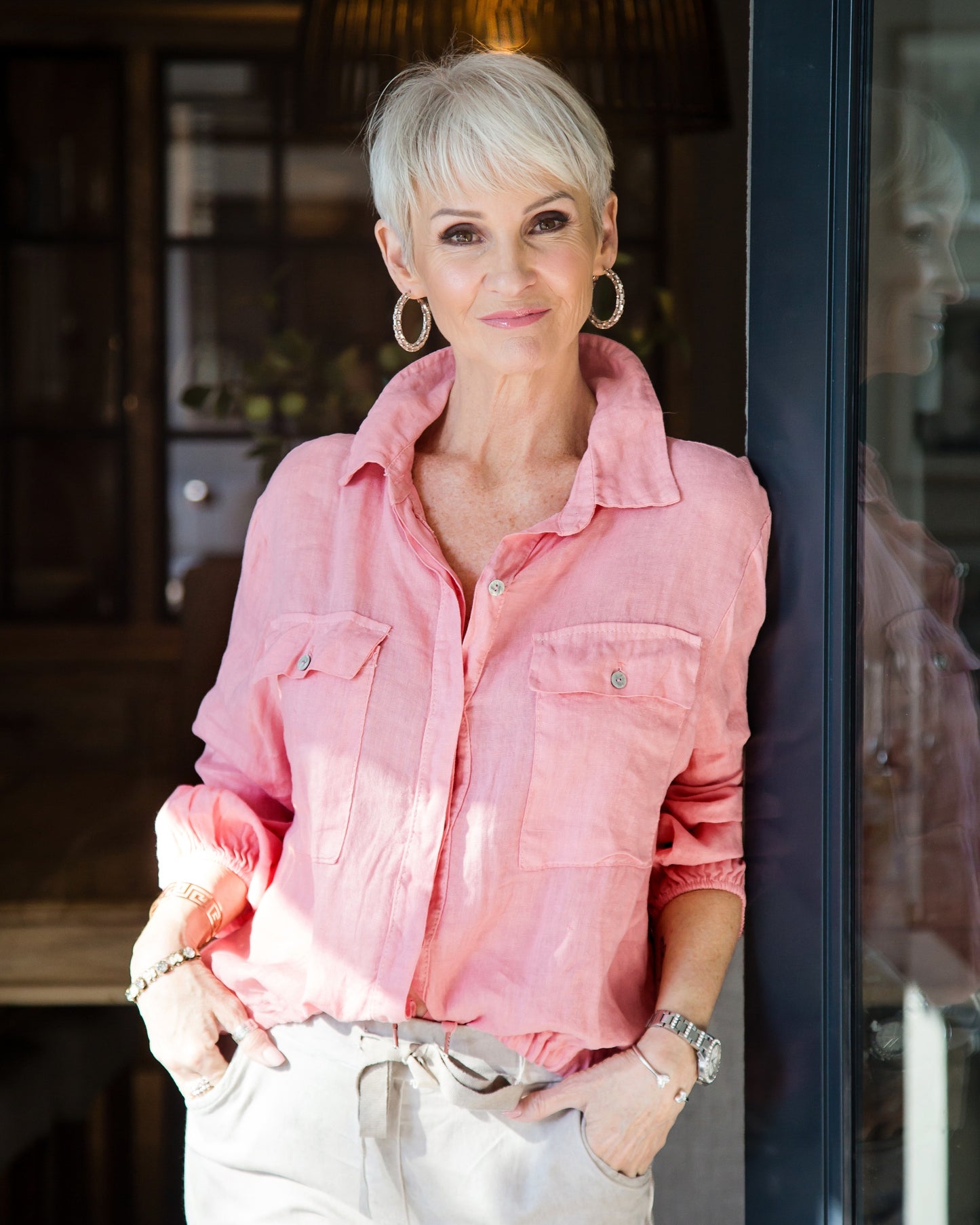 Summer Spritz Linen Shirt | Peach