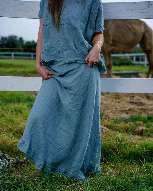Sweet Talk Linen Skirt | Sage