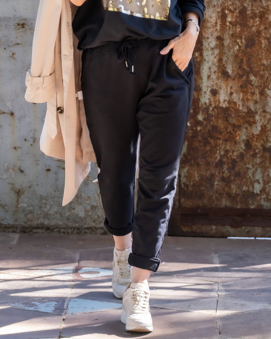 Swept Away Drawstring Pants | Black