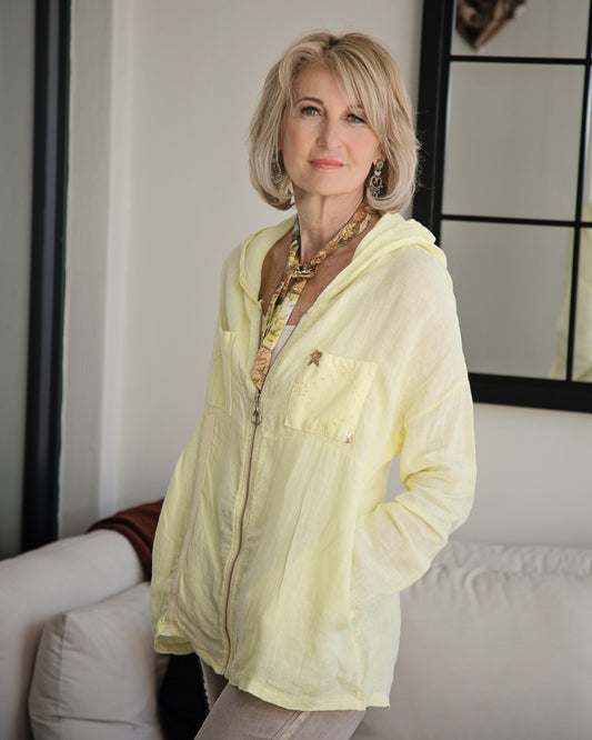 Drift Away Linen Jacket | Butter Yellow