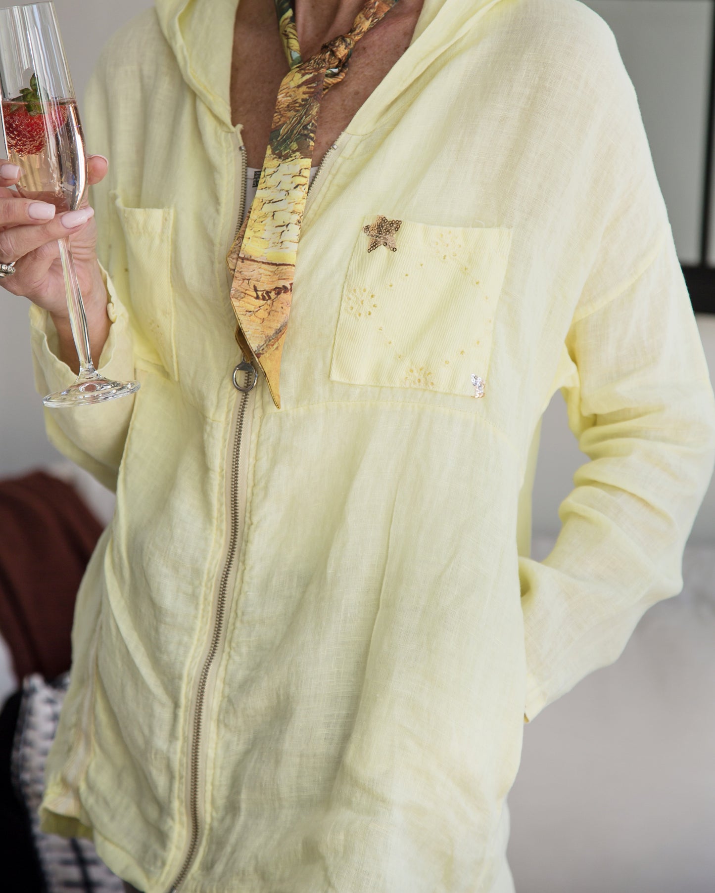 Drift Away Linen Jacket | Butter Yellow