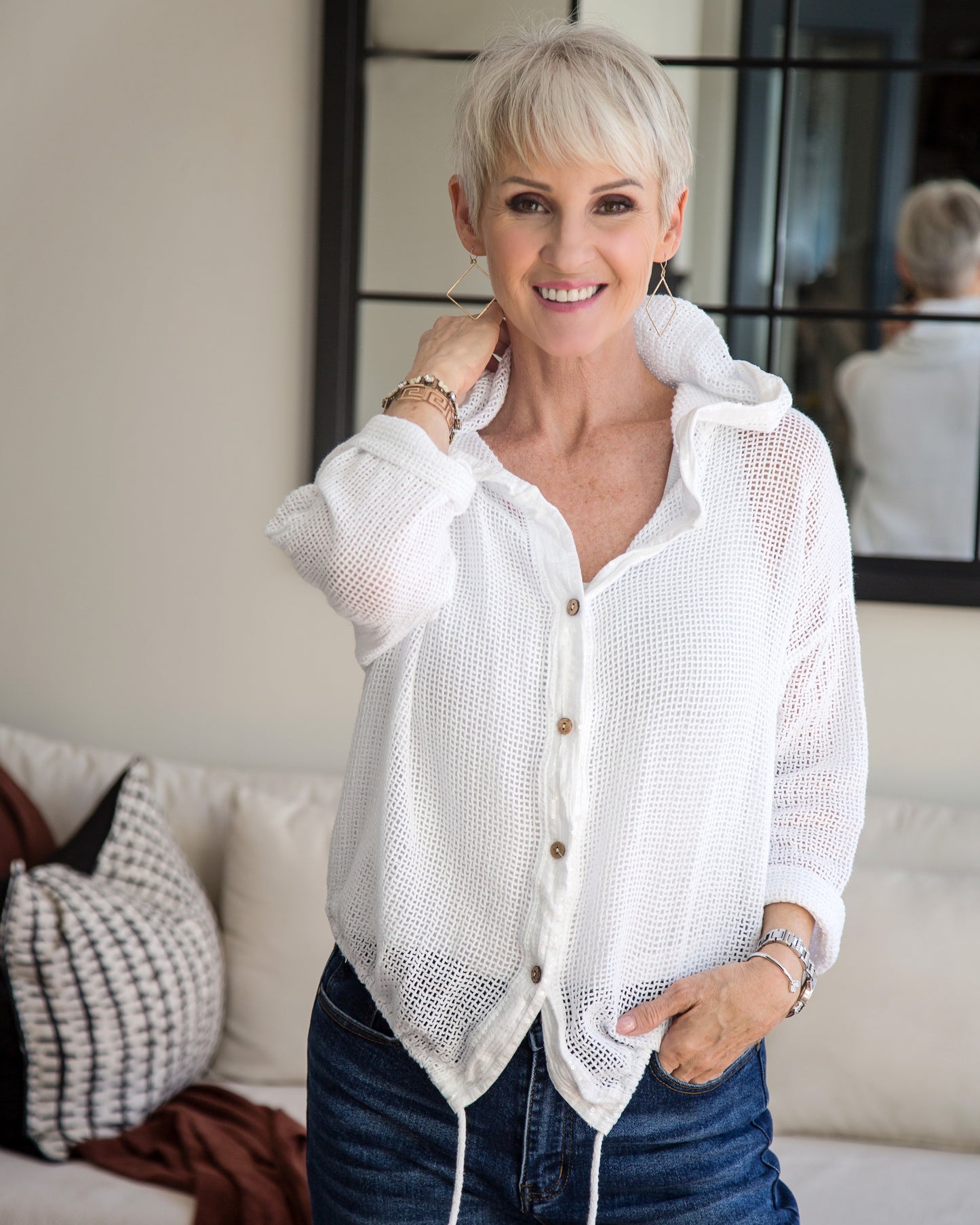 Cloudlight Hoodie Top | White