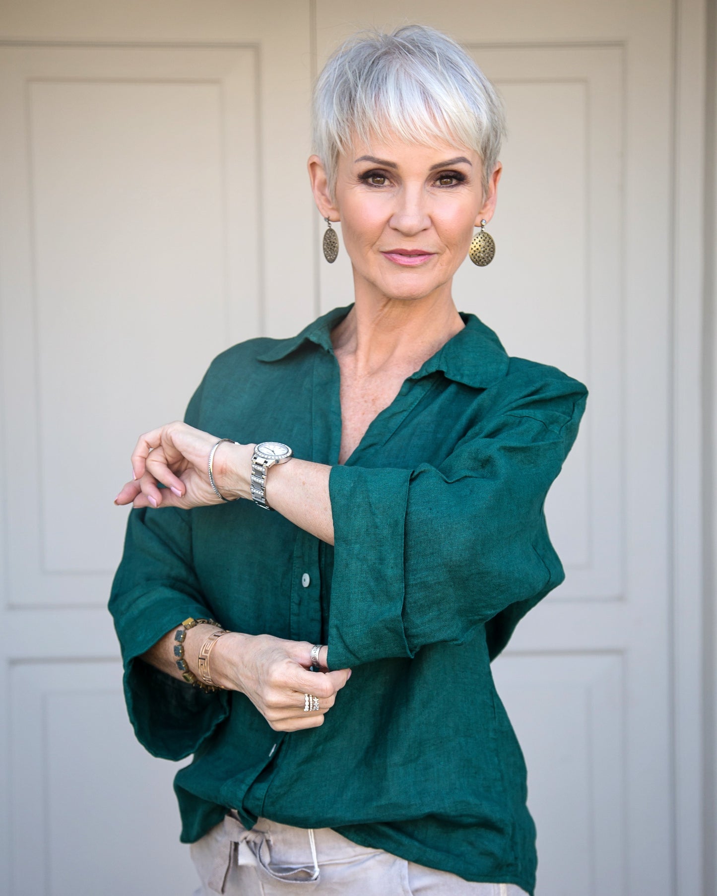 Fire In My Soul Linen Shirt | Emerald