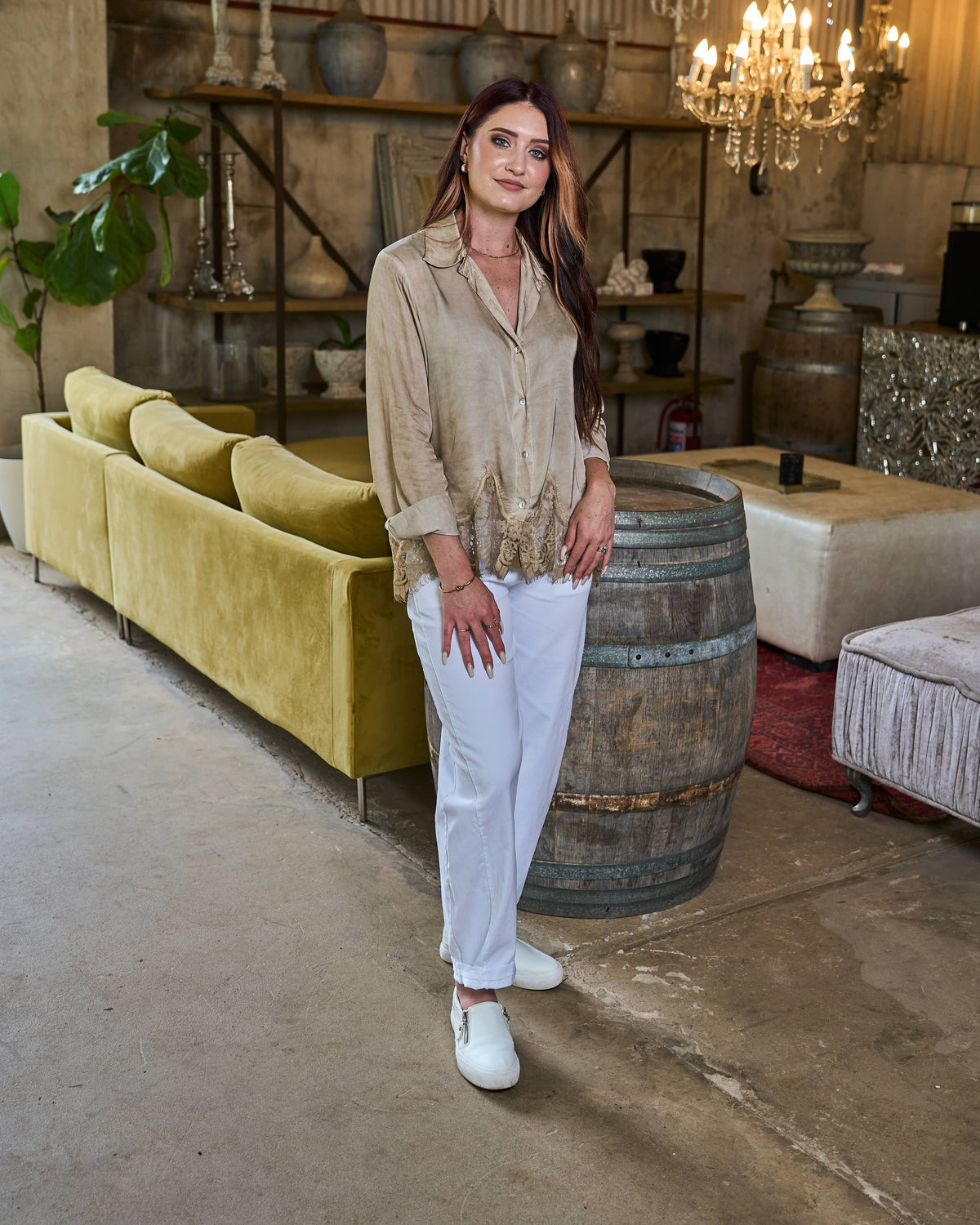 Timeless Lace Shirt | Camel