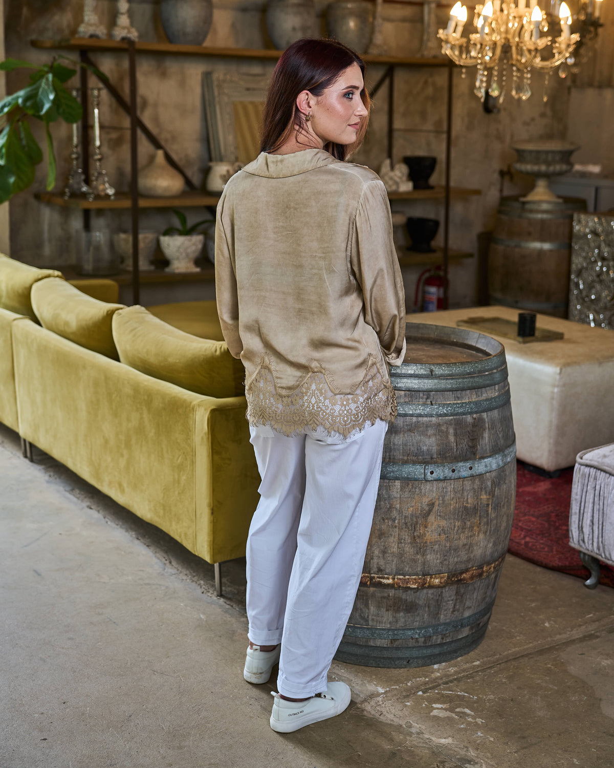 Timeless Lace Shirt | Camel