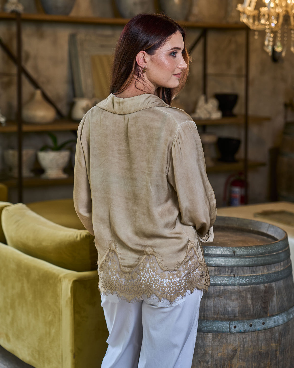 Timeless Lace Shirt | Camel