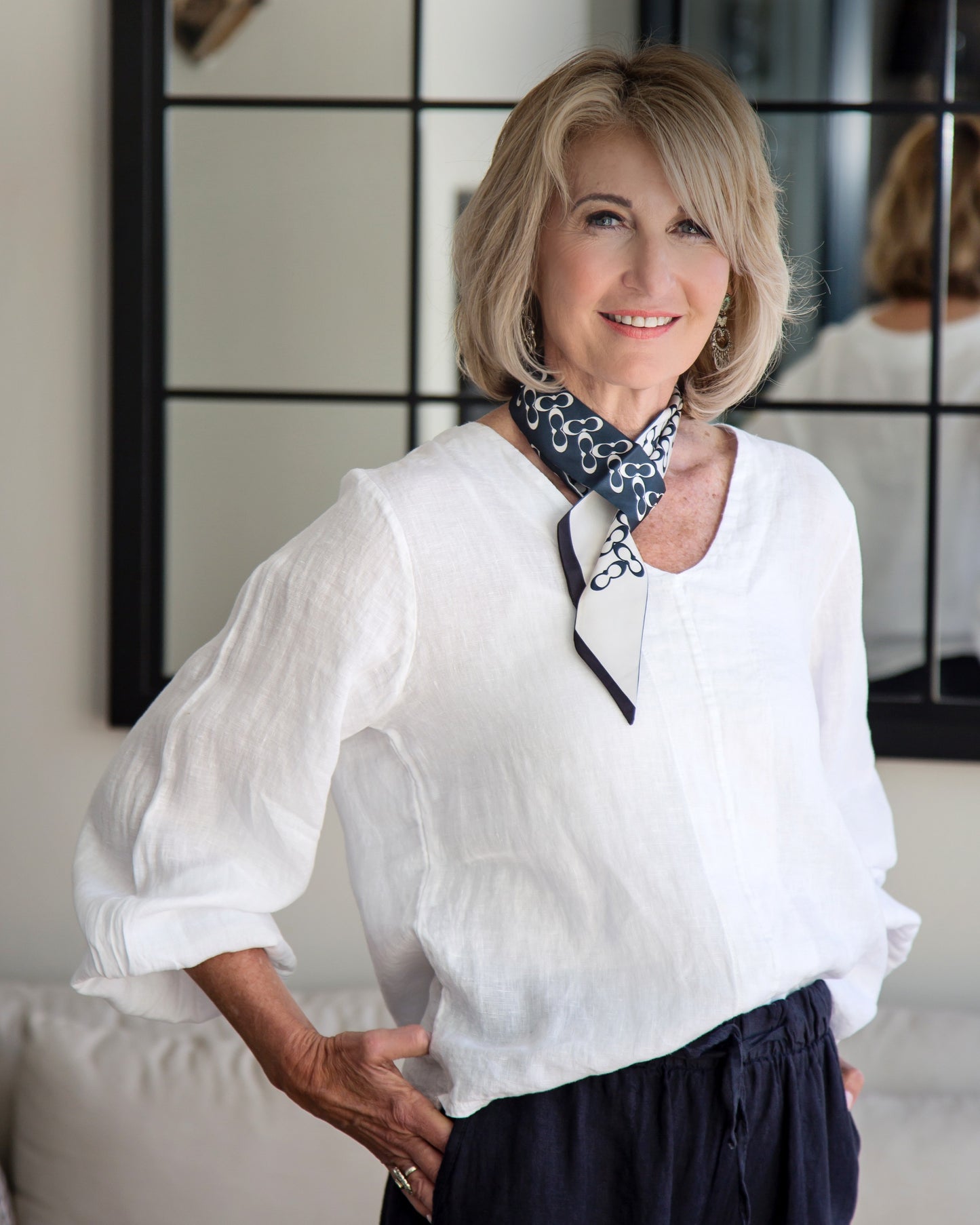 Tuscan Sun Linen Top | White