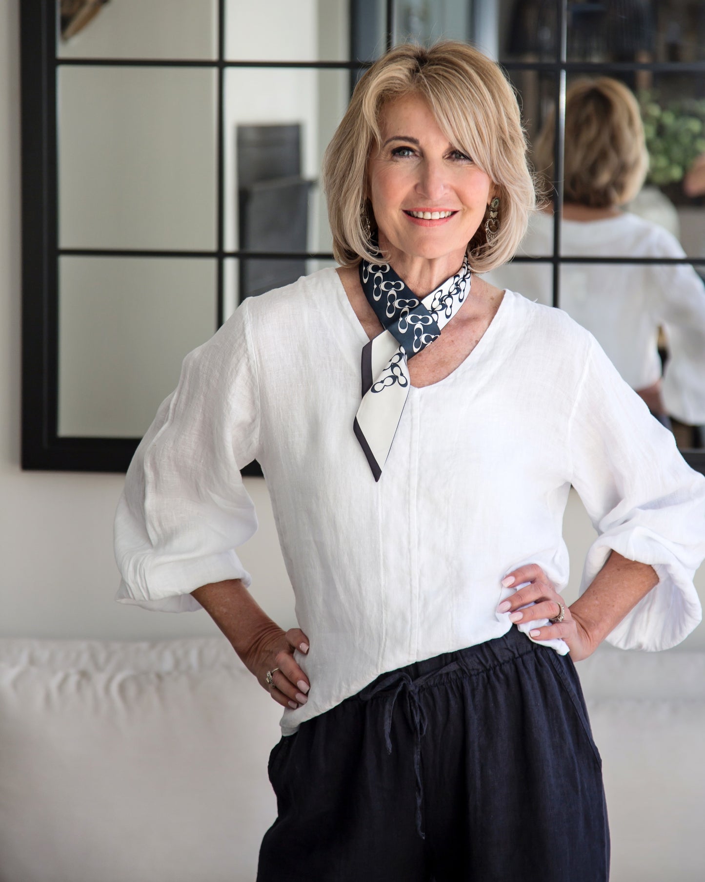 Tuscan Sun Linen Top | White