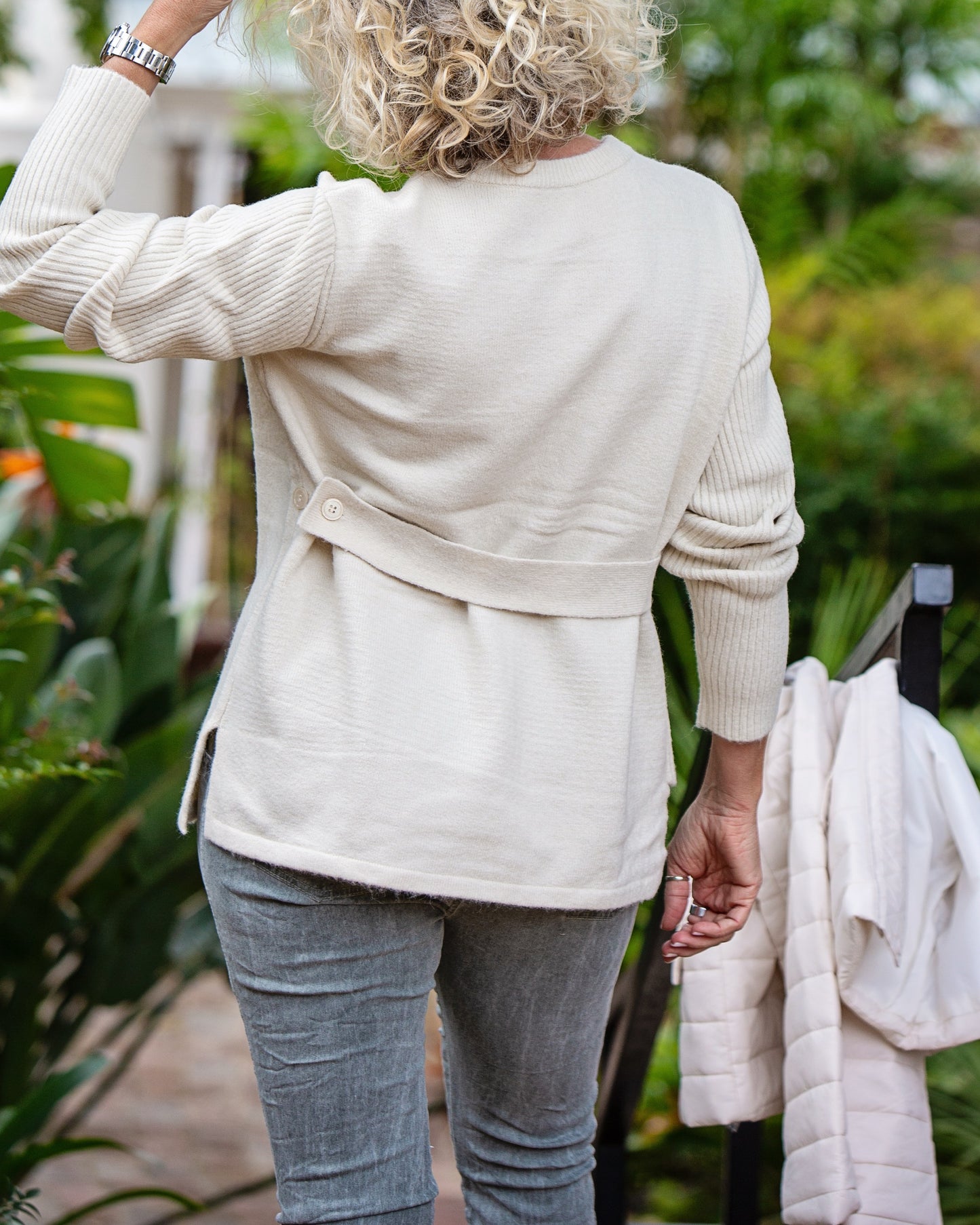 Vertical Pleat Knit | Light Beige