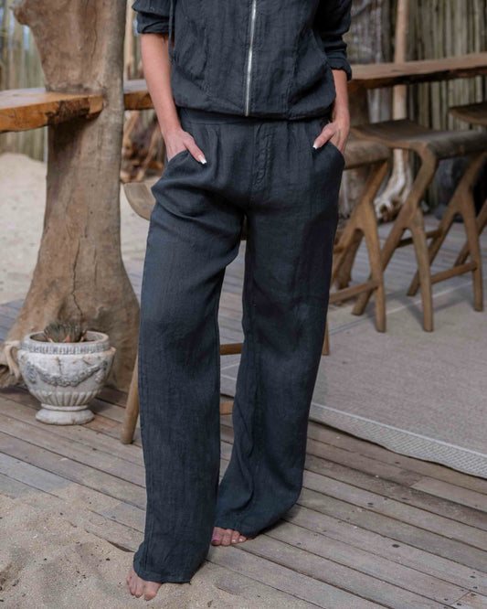 Effortless Linen Pants | Charcoal