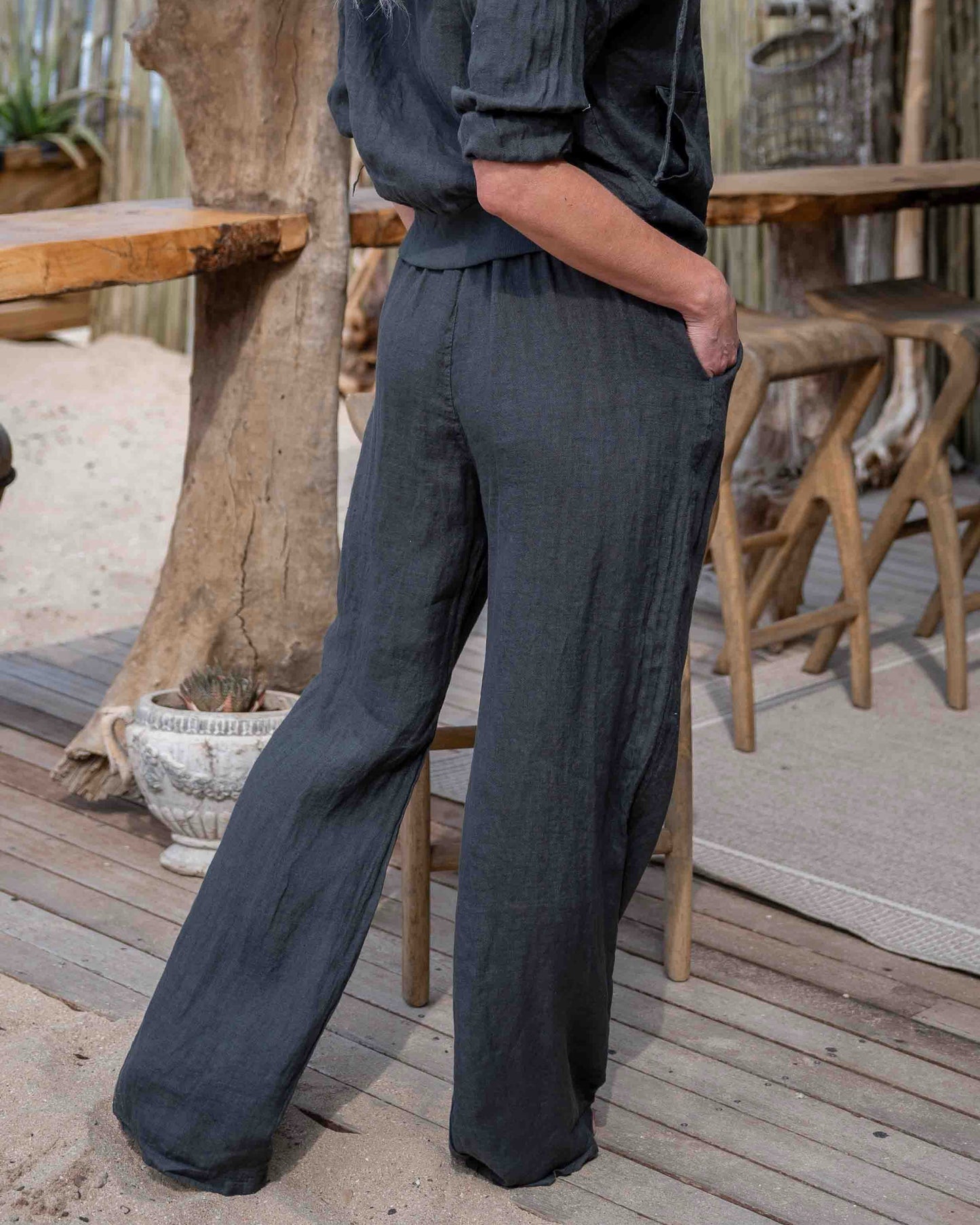 Effortless Linen Pants | Charcoal