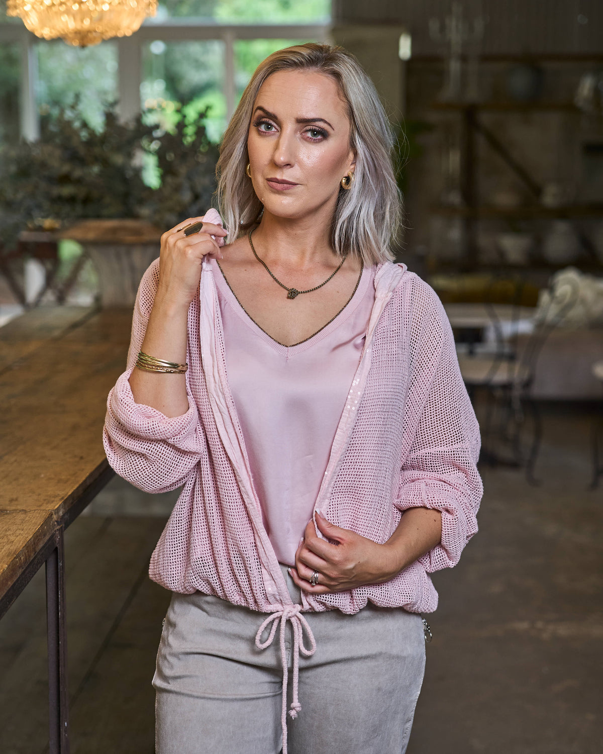 Sophia Satin Feel Cami | Pink