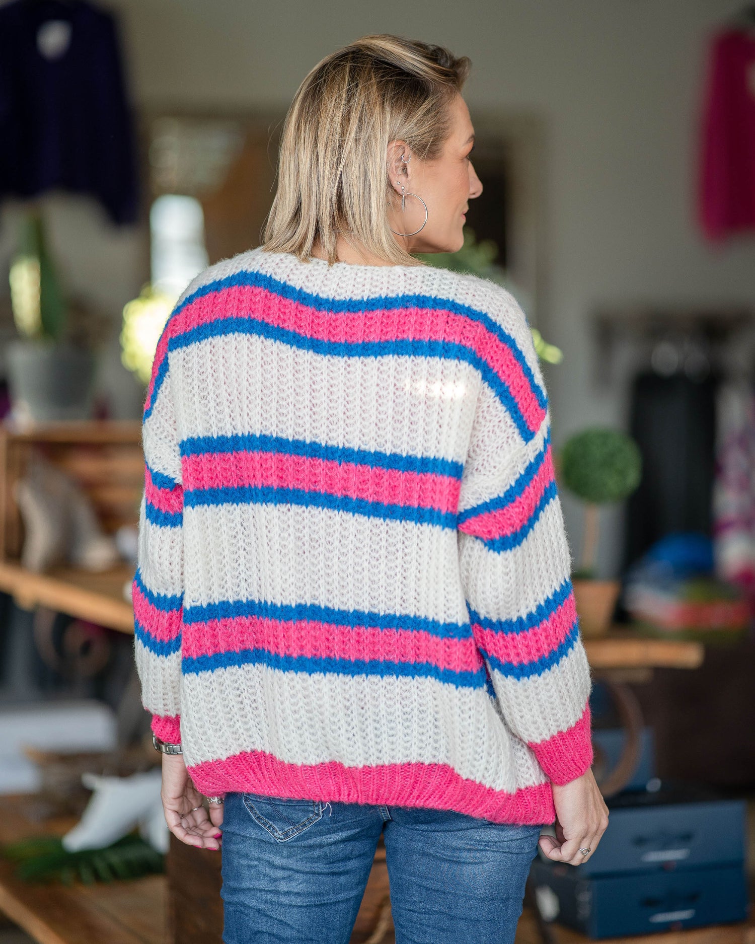 This cardigan is excellent for layering that can add warmth and versatility to your outfit. Stripes are incredibly versatile and can be paired with a variety of other patterns or solid colors. They can be dressed up or down, making them suitable for various occasions and seasons