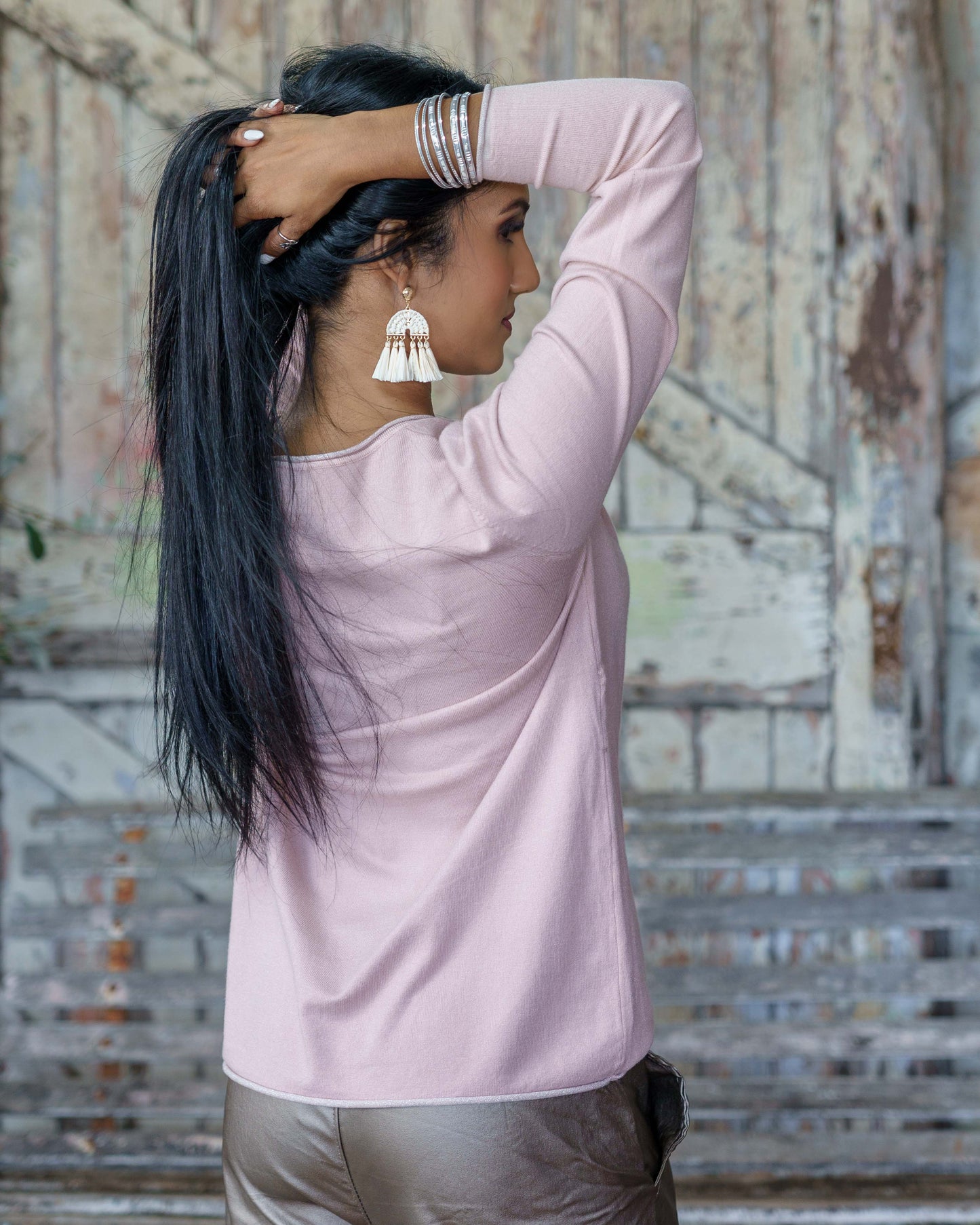 Whisper Trim Basic Top | Pink