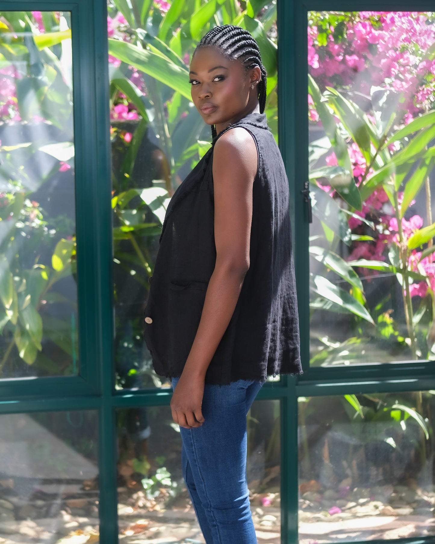 Wishful Linen Waistcoat | Black