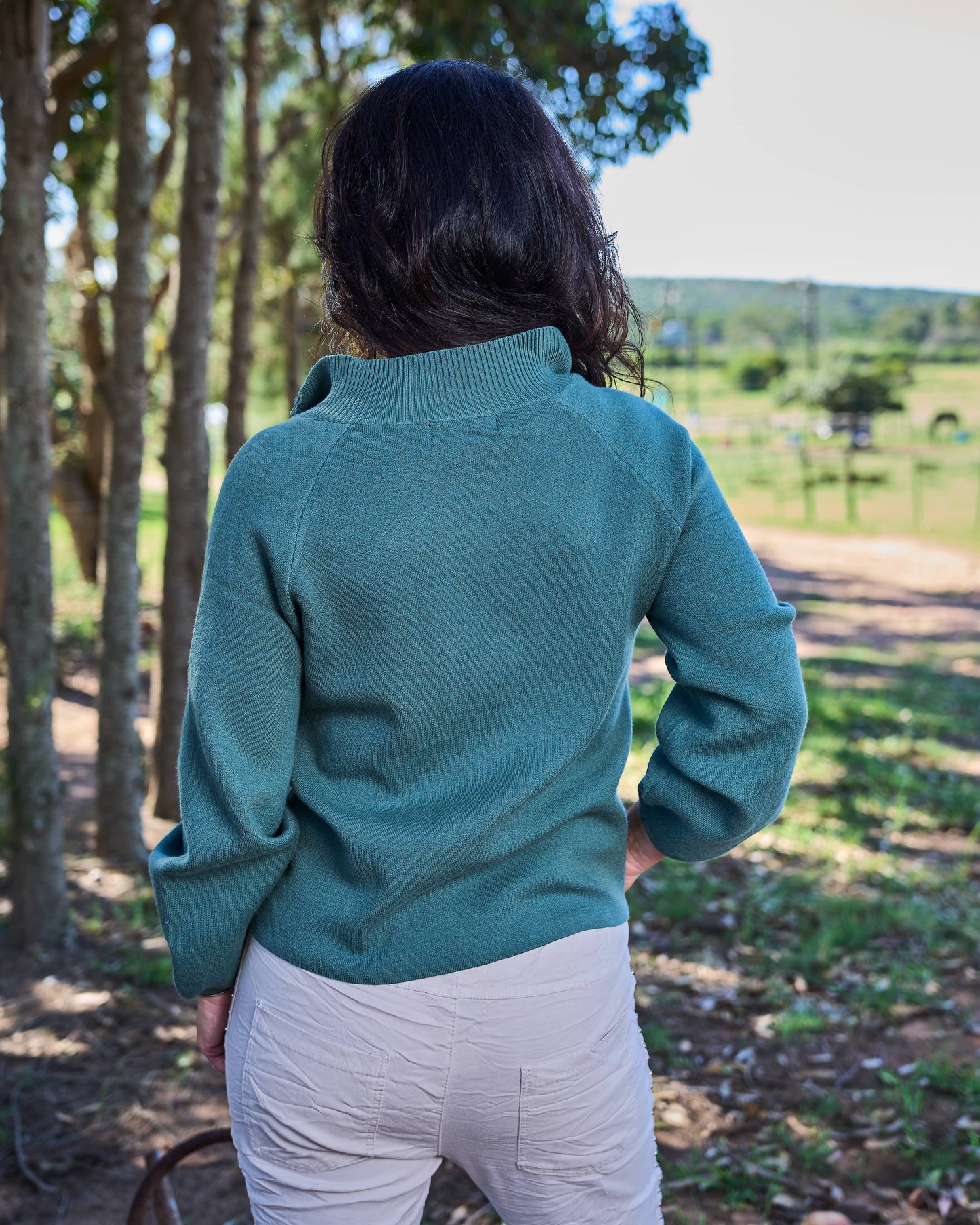 Zip Knitted Cardigan | Green