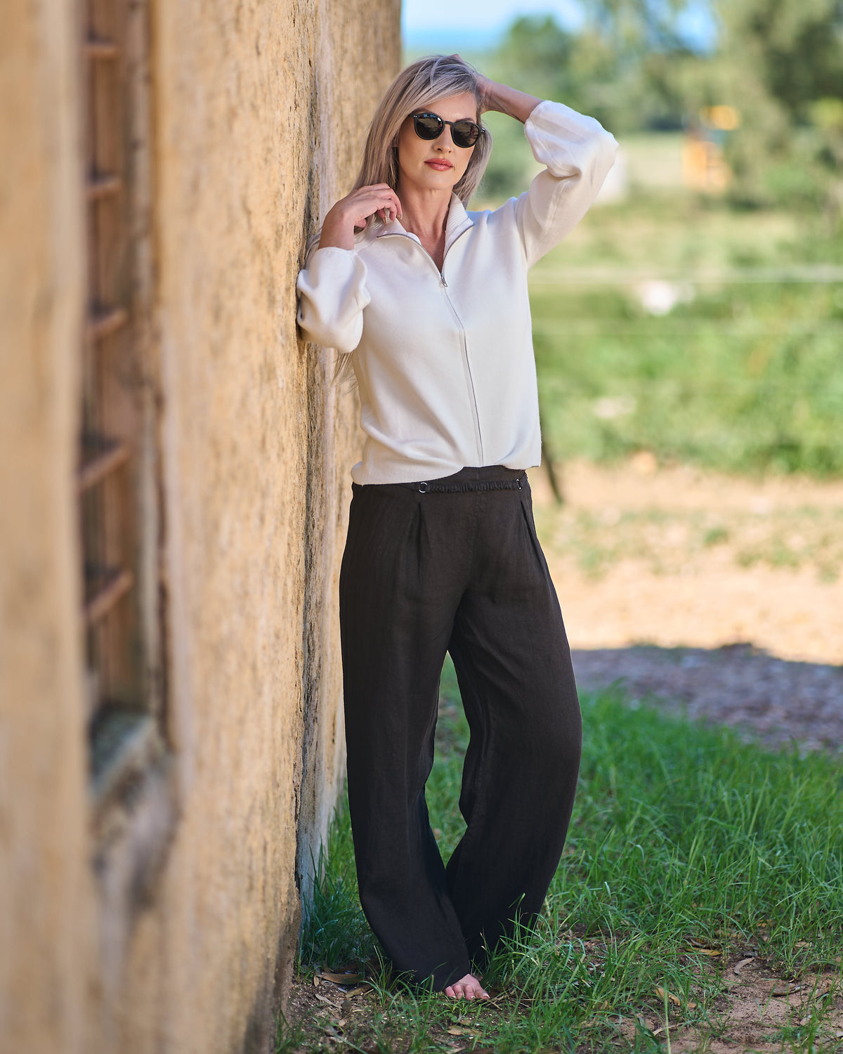 Zip Knitted Cardigan | Milk